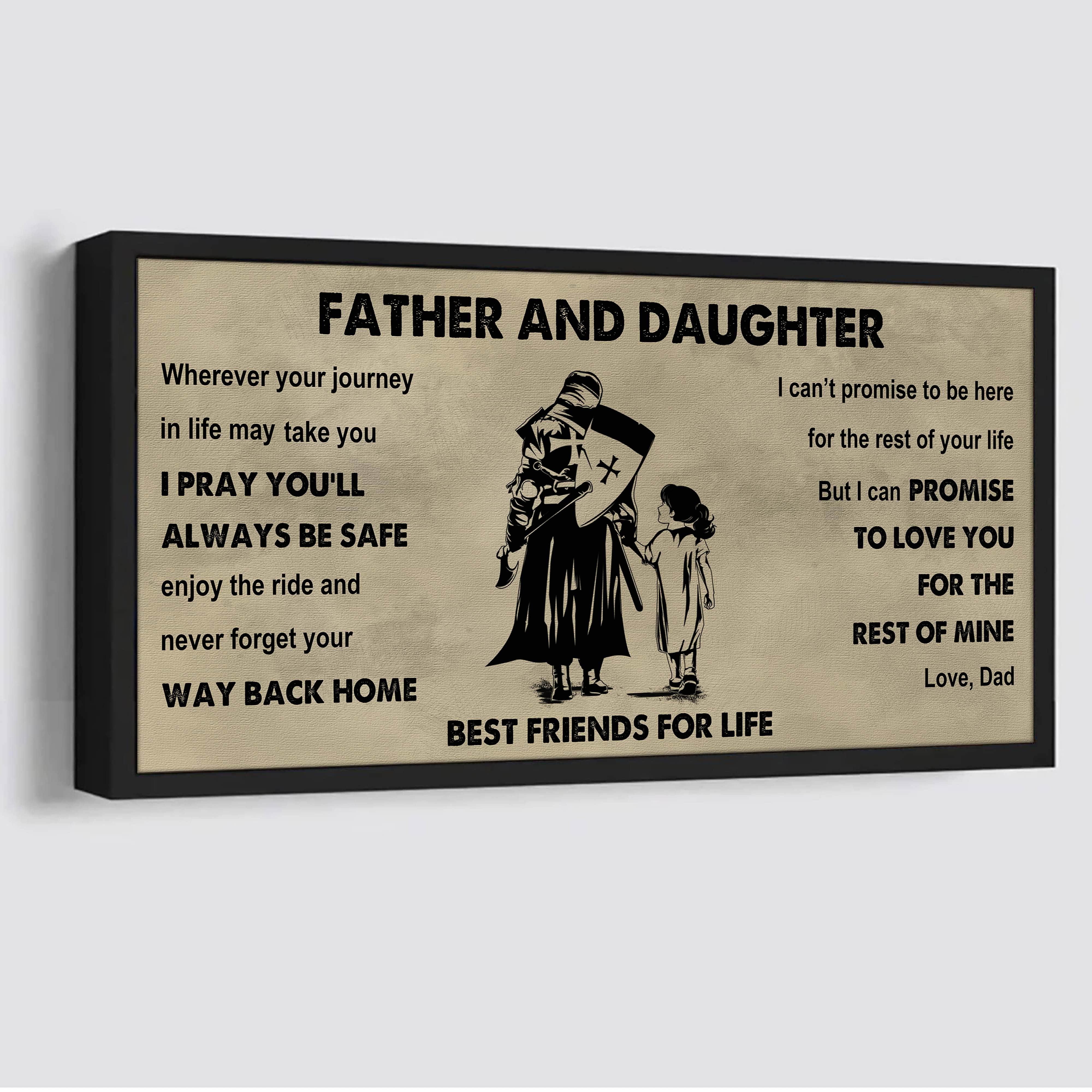 DRB Father And Daughter Best Friends For Life - Ver 2 Never Forget Your Way Back Home Poster Canvas Gift For Daughter From Father