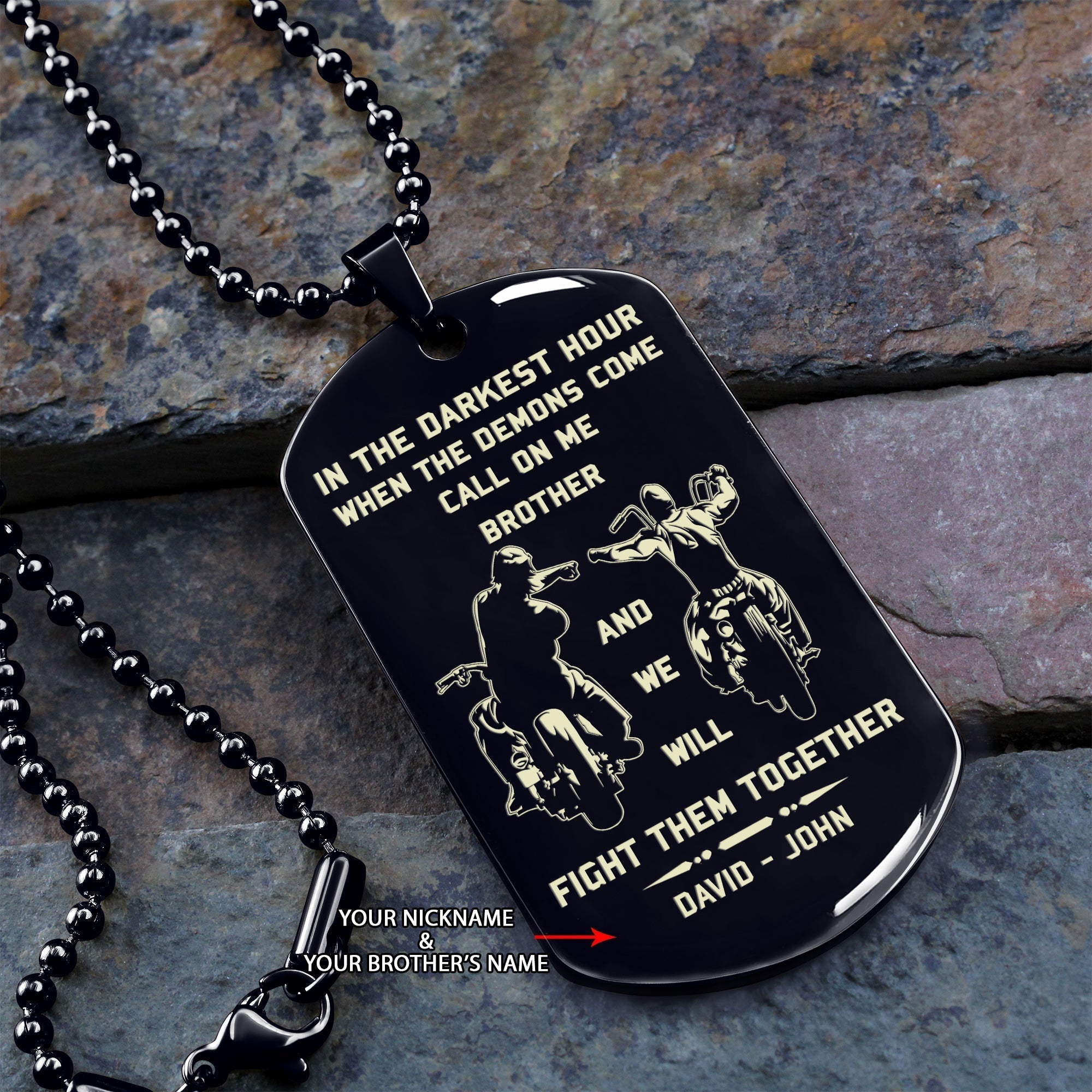 Soldier customizable engraved brother dog tag gift from brother