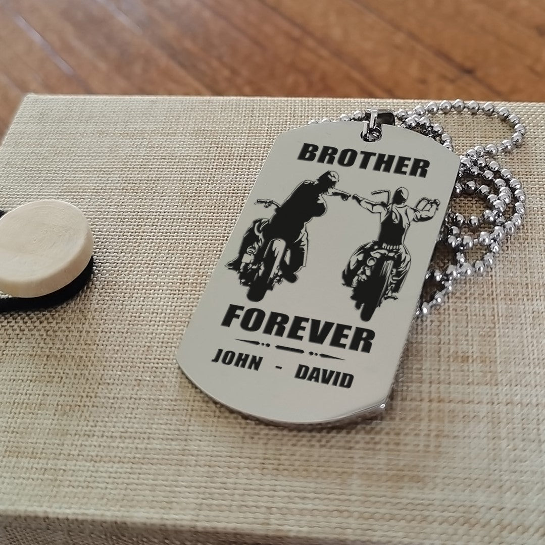 Vikings customizable engraved black dog tag double sided gift from brother, brother forever