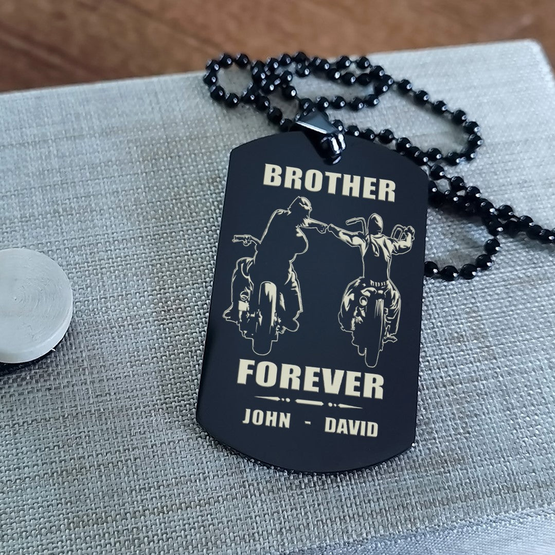 Vikings customizable engraved black dog tag double sided gift from brother, brother forever