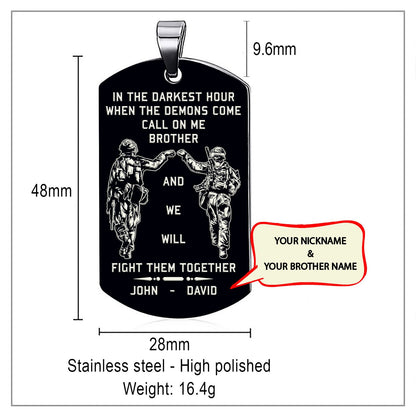 Soldier customizable engraved brother dog tag gift from brother