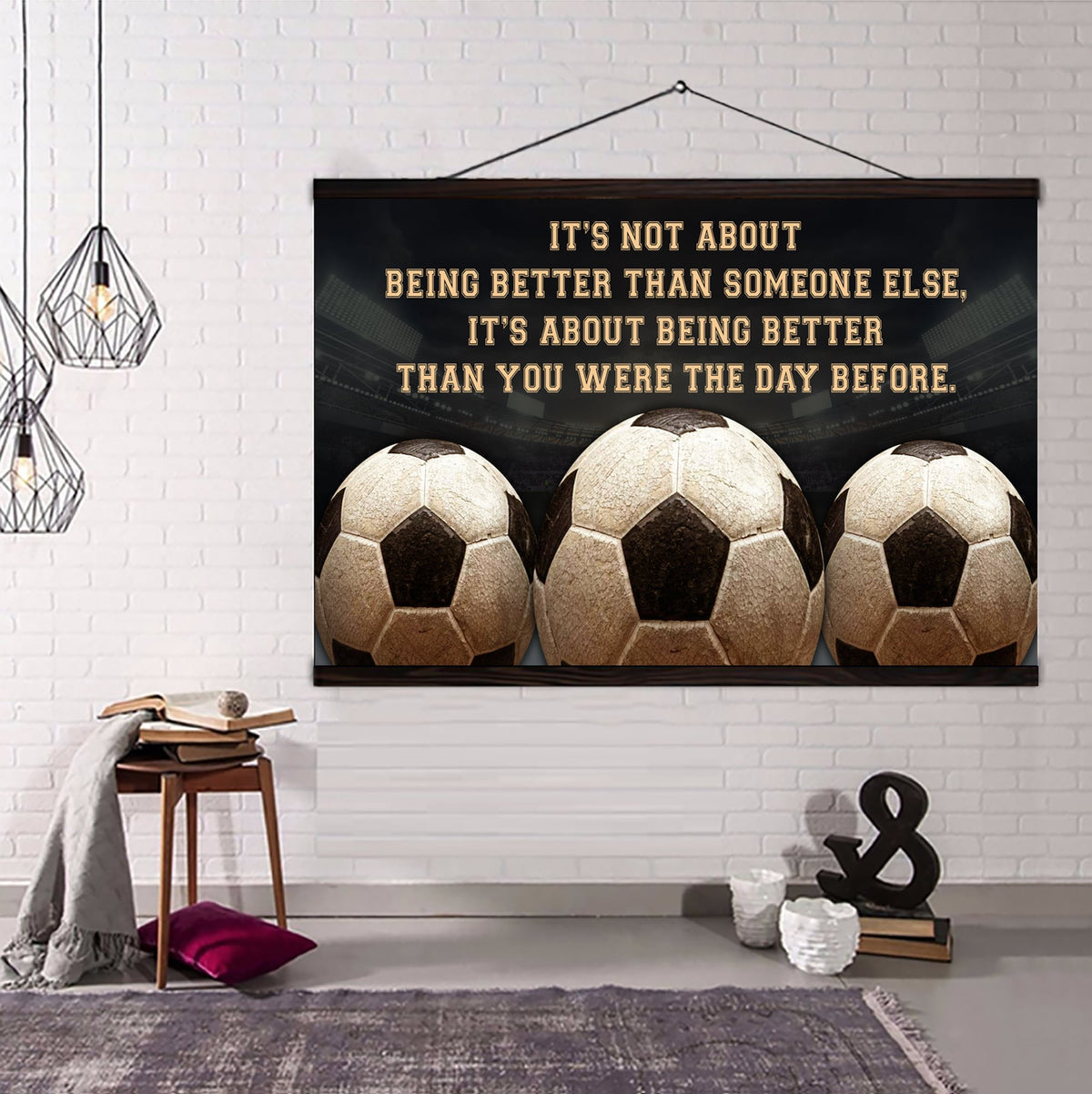 Hockey customizable poster canvas - It is not about better than someone else, It is about being better than you were the day before