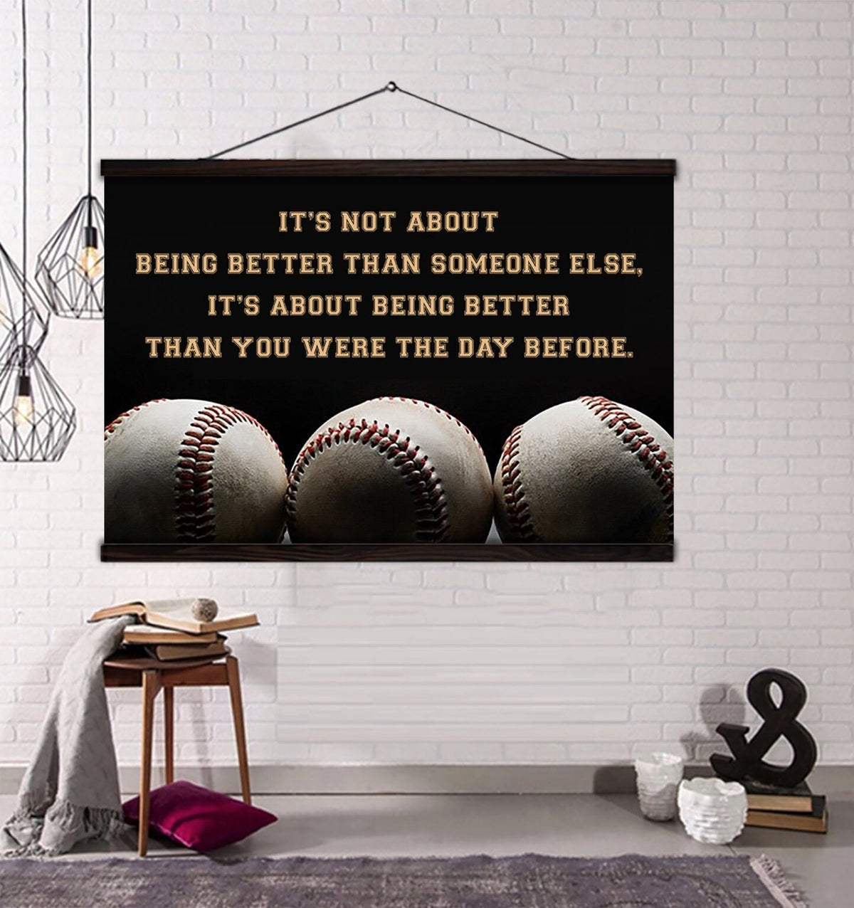 Tennis customizable poster canvas - It is not about better than someone else, It is about being better than you were the day before