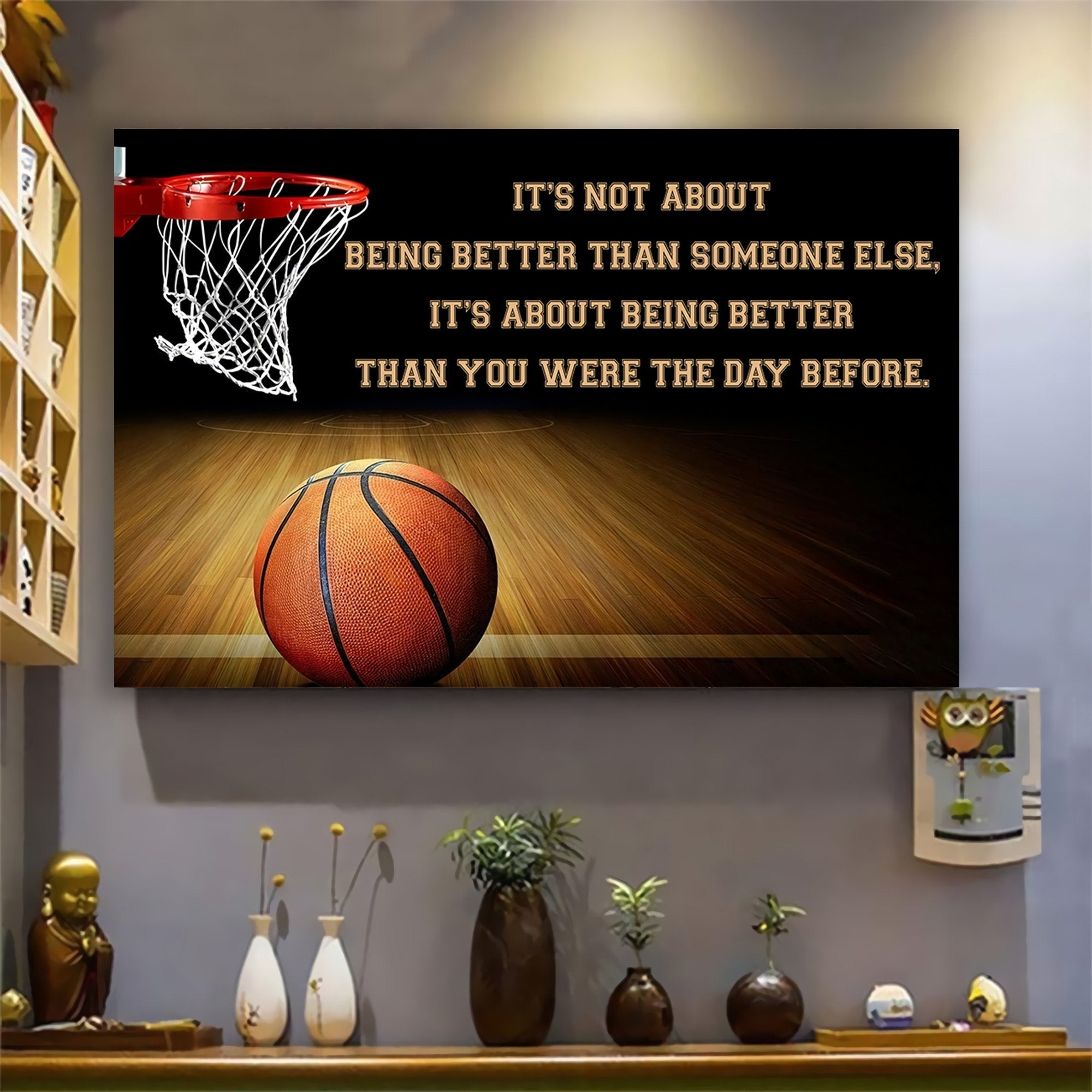 Volleyball customizable poster canvas - It is not about better than someone else, It is about being better than you were the day before