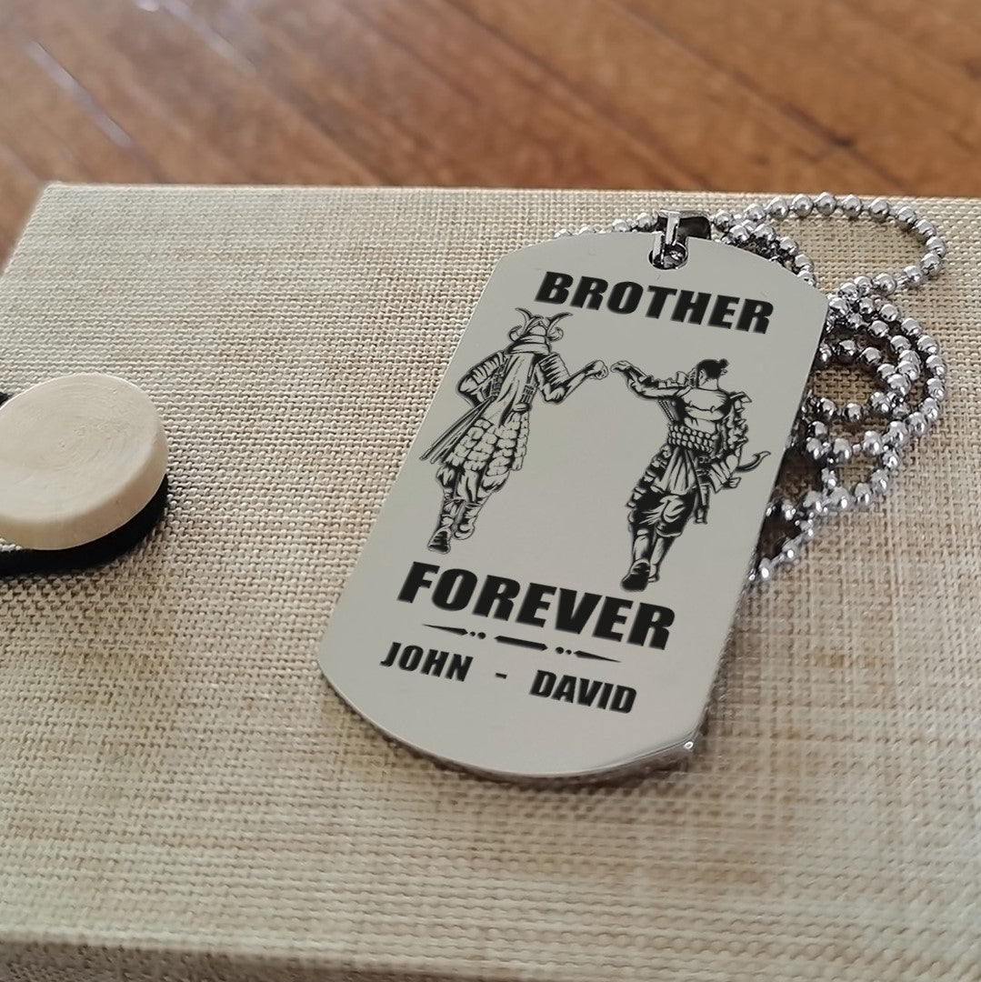 Biker customizable engraved black dog tag double sided gift from brother, brother forever