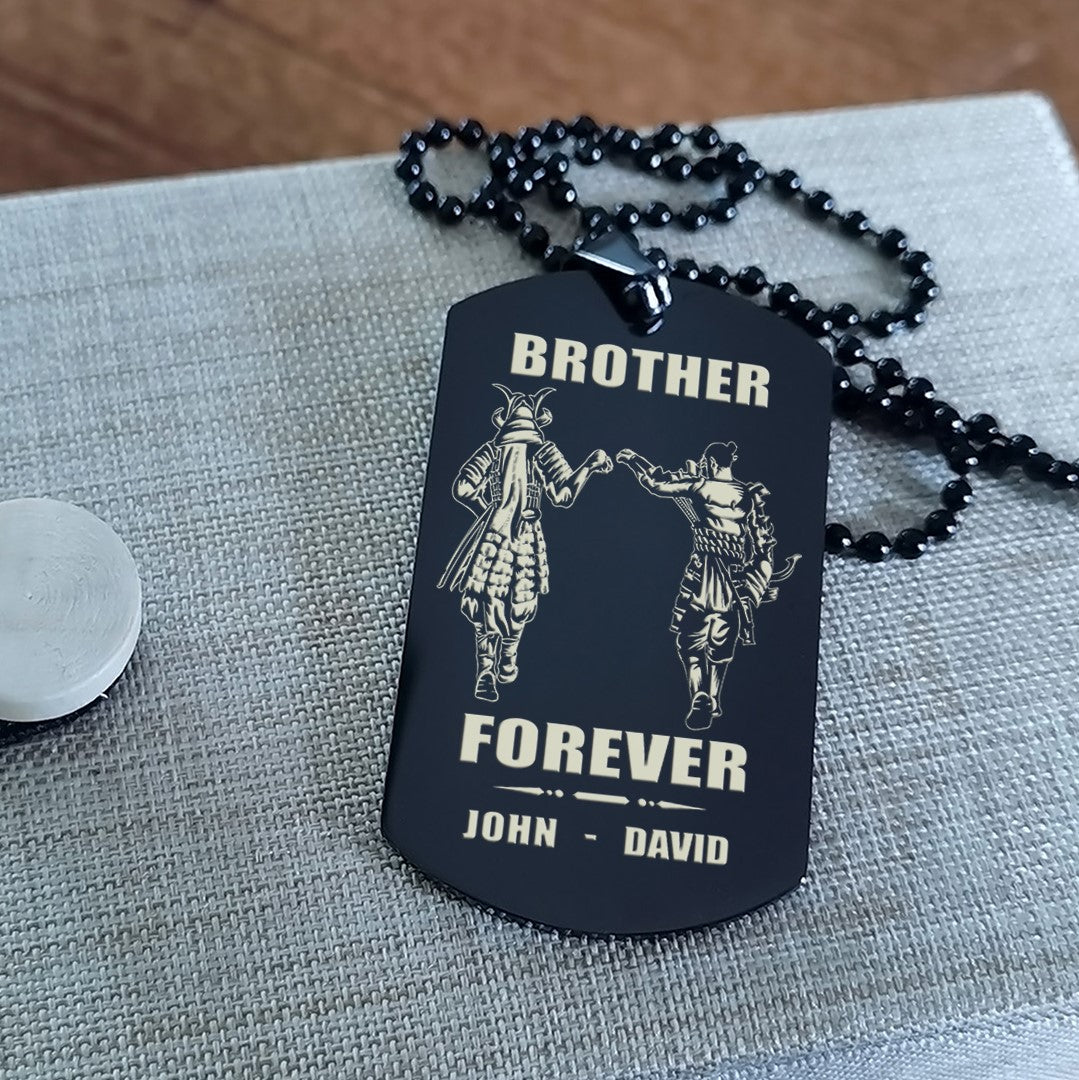 Ver3 Vikings customizable engraved black dog tag double sided gift from brother, brother forever