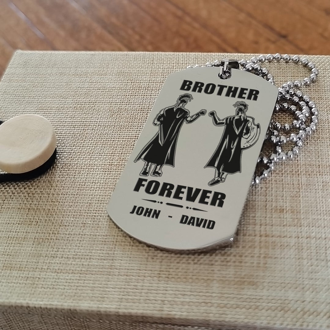 Vikings customizable engraved black dog tag double sided gift from brother, brother forever