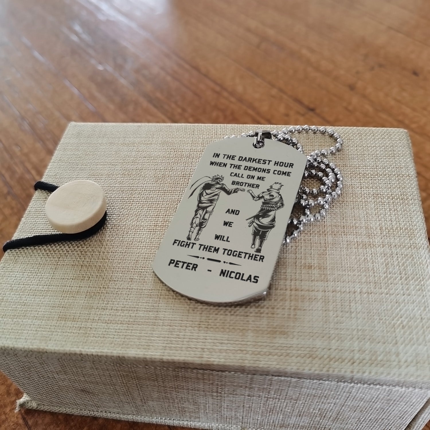 Soldier customizable engraved brother dog tag gift from brother