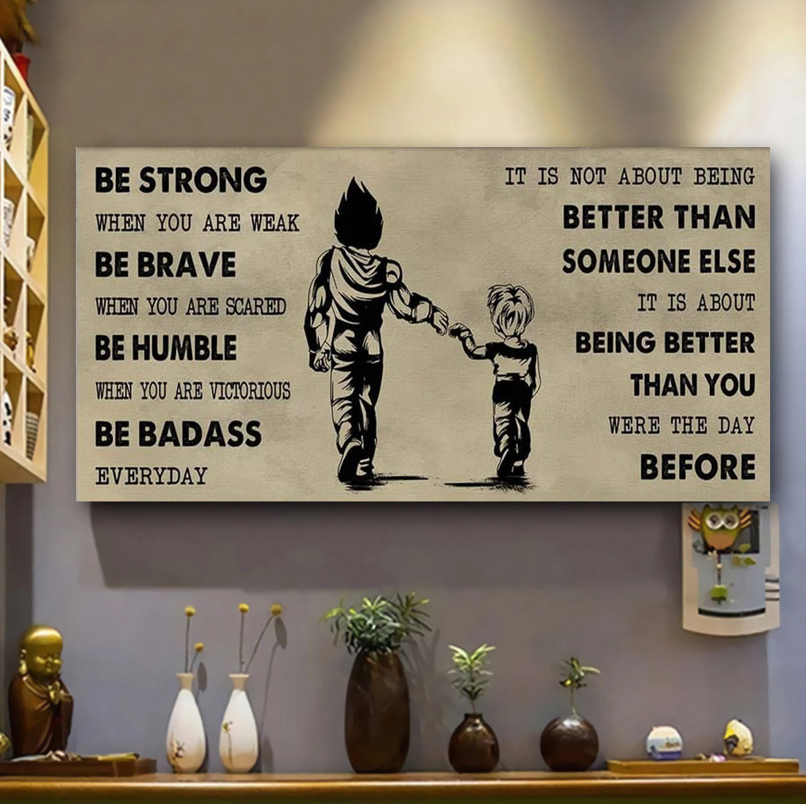 Biker Father And Son Best Friends For Life - Be Strong When You Are Weak Poster Canvas Gift For Son From Father-Photo Upload