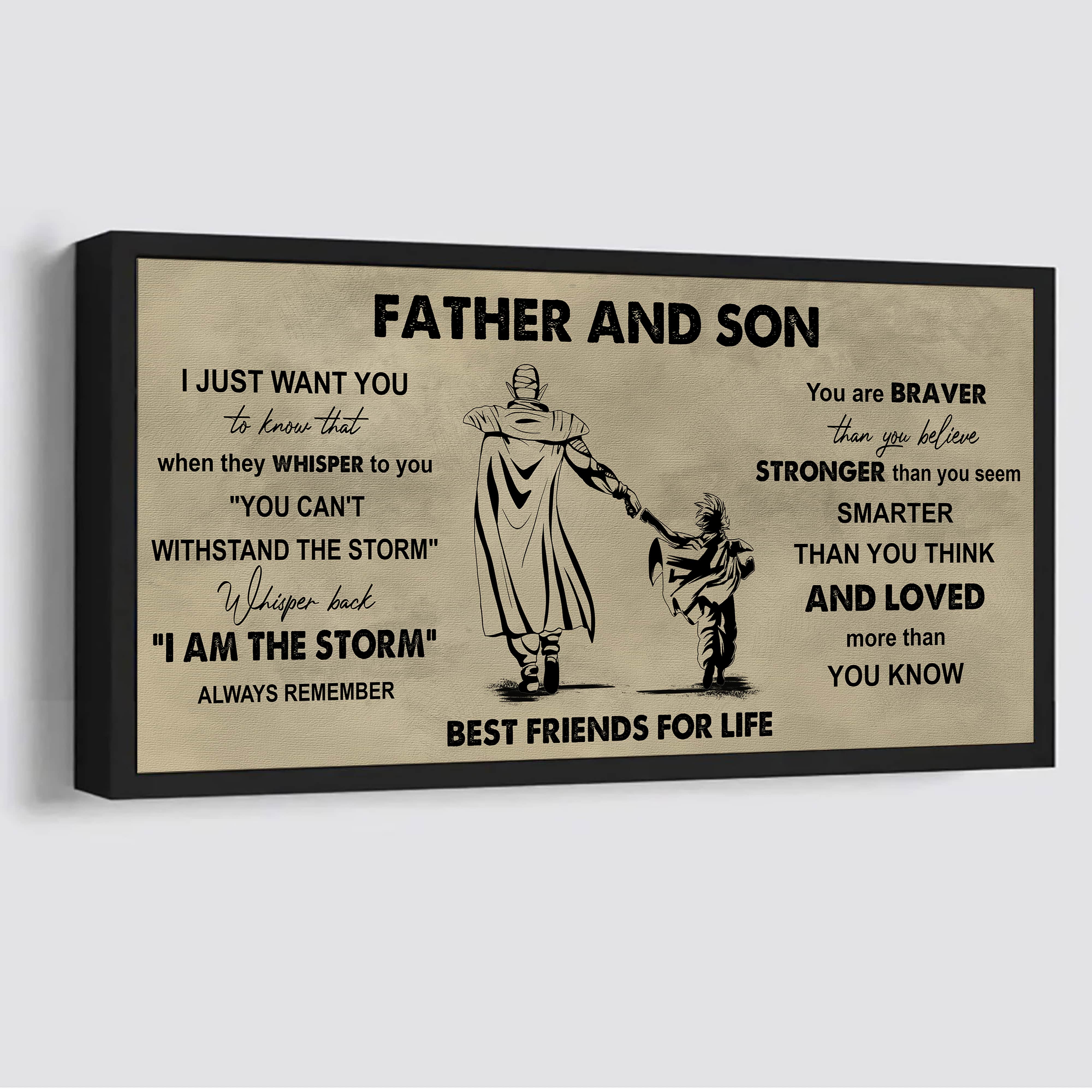 Biker Father And Son Best Friends For Life - I Am The Storm Poster Canvas Gift For Son From Father